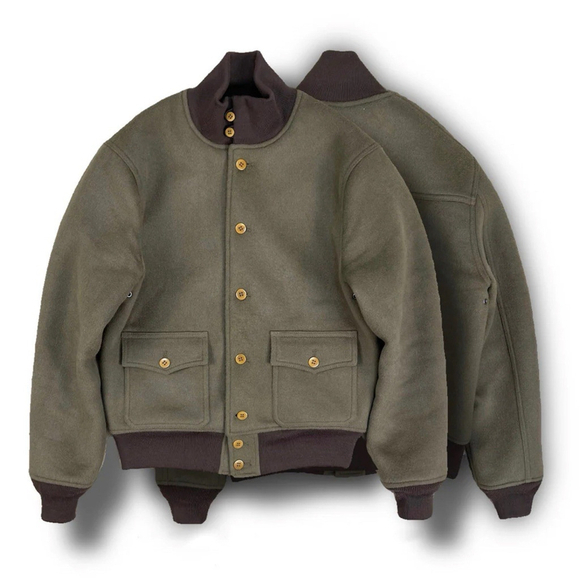 NTTITUDOO Other - NTTITUDOO MFGPURE MERINO WOOL A-1/a AVIATOR JACKET (HF0001) 47 Chest